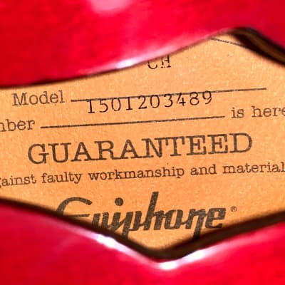 Epiphone The Dot ch  Cherry red electric guitar semi hollow body image 13