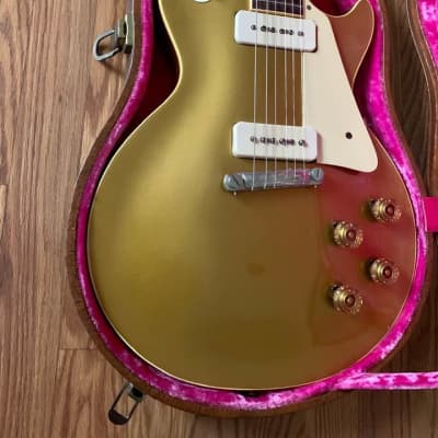Gibson Rare Vintage 1955 Les Paul Goldtop All Gold Model Near Mint Original With Case Candy Amazing image 14