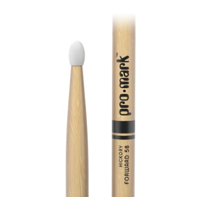 Pro-Mark Classic Forward 5B Hickory Drumstick, Oval Nylon Tip image 1