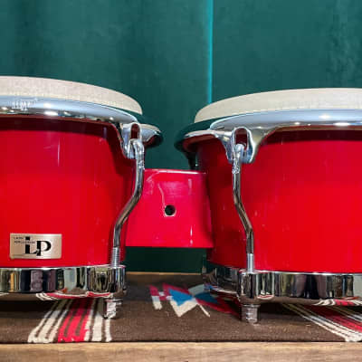 LP Bongos Fiberglass Red Latin Percussion image 1