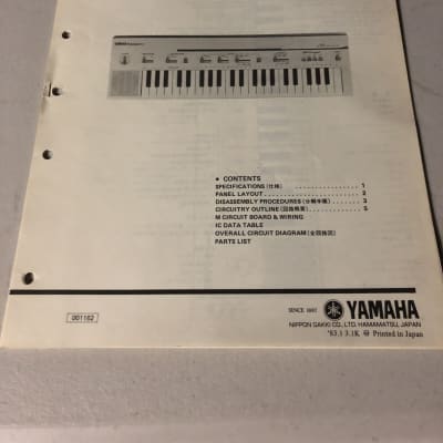 Yamaha  PC-50 PortaSound Service Manual 1983