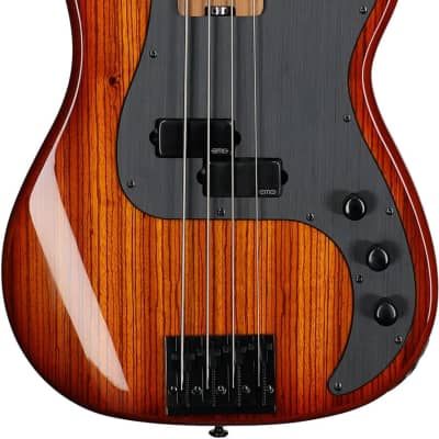 Schecter P-4 Exotic Electric Bass, Faded Vintage Sunburst image 3
