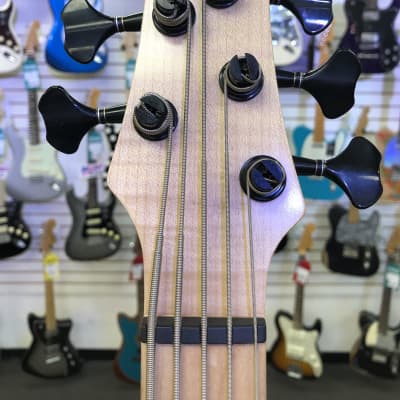 Ibanez Premium SR5FMDX 5 String Bass with Gig Bag - Natural Low Gloss image 12