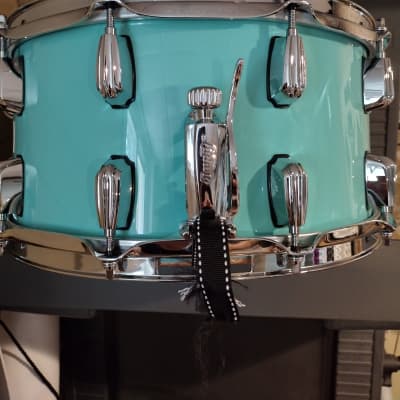 Stubblefield drum company Custom-made snare drum 2021 Seafoam green image 3