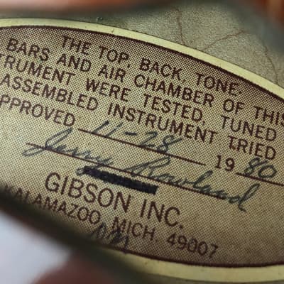 1980 Gibson F-5 L Fern Mandolin Jerry Rowland Label image 10