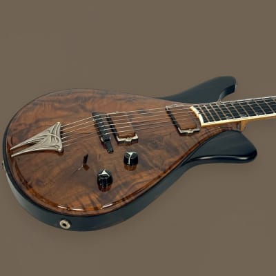 Jesselli Guitars Modernaire Circa 1989-1990 Natural Walnut & Ebony. Owned by Alan Rogan touring tech for Keith Richards. (Authorized Jesselli Dealer) image 11