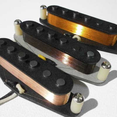 Stratocaster Guitar Pickups SET Hand Wound David Gilmour Black Strat Clones A5 Q pickups Pink Floyd imagen 3
