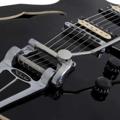 Schecter Guitar Research Corsair Semi-Hollow Electric Guitar Gloss Black 1552 image 5