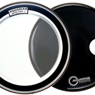 Aquarian Super Kick II/Regulator Bass Drum Head PrePack 24" Clear/Black