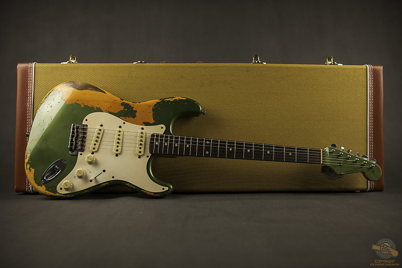 Fender Custom Olive Green Stratocaster Nitro Relic 1995 | Reverb
