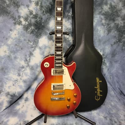 2008 Epiphone Les Paul Standard Heritage Cherry New Strings Pro Setup Epiphone Branded Hard Shell Case for sale