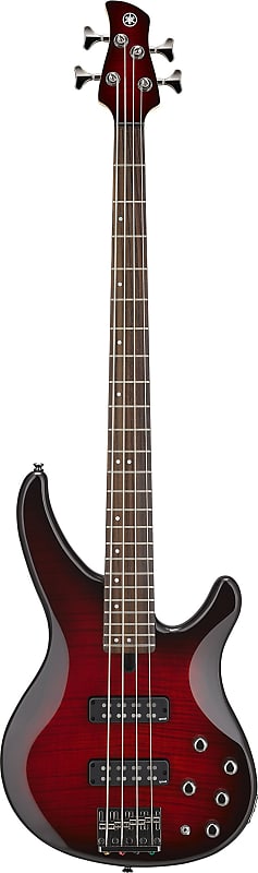 Yamaha TRBX604FM 4-String Bass Guitar, Rosewood Fingerboard, Dark Red Burst  | Reverb