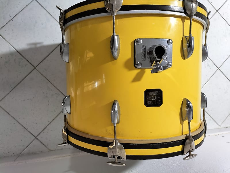 Gretsch BASS DRUM Vintage square badge 20x14 1980 YELLOW Reverb
