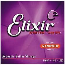 Elixir 11052 NanoWeb 80/20 Light Acoustic Guitar Strings image 1