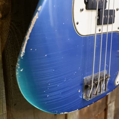 Keith Holland Custom PBASS-ANS #1279 - Electric Blue Metallic Nitro w/ Gator Transit Gig Bag image 9