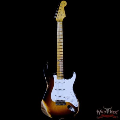 Fender Custom Shop Limited Edition 70th Anniversary 1954 Stratocaster Heavy Relic Wide Fade 2 Tone Sunburst 7.65 LBS image 3