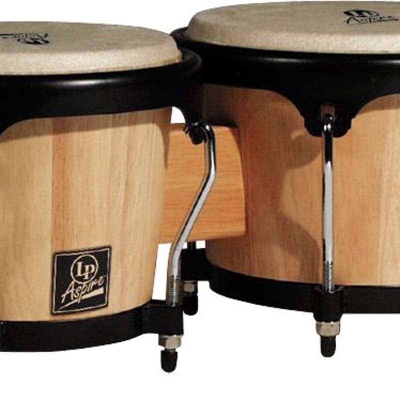 LP LPA601-AW Aspire Wood Bongos, Natural/Black | Reverb