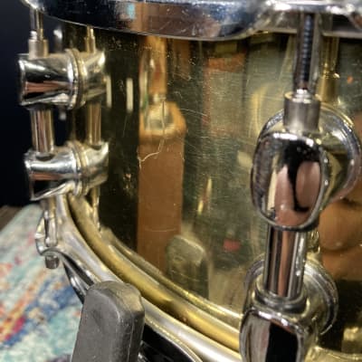 Mapex Carmine Appice's 5.5x14" Brass Master Snare Drum, Brass Lugs (#2) 1990s - Brass image 9