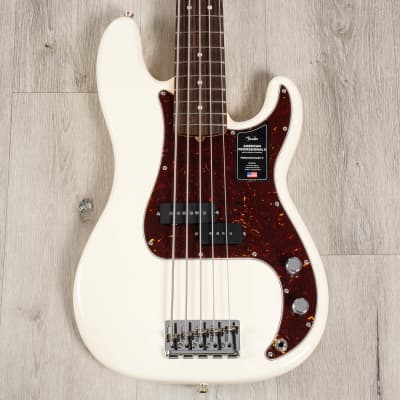 Fender American Professional II Precision Bass V 5-String Rosewood Olympic White image 2