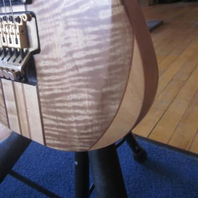 Used Lefty RWG Raven West Sold Body Electric Guitar w/ Floyd Rose Tremelo/Bridge  - Walnut/Maple image 12