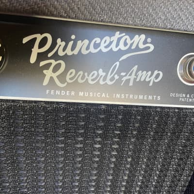 Fender Limited Edition '68 Princeton Reverb Black & Blue Combo Amplifier 2017 - black lacquered tweed image 12