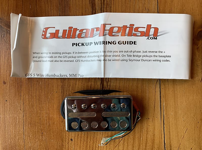 GFS Guitar Fetish Gold Foil Humbucker Pickup Set (Neck & Bridge) chrome with gold grille insert image 1