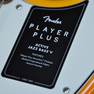 Fender Player Plus Active Jazz Bass V Tequila Sunrise image 11