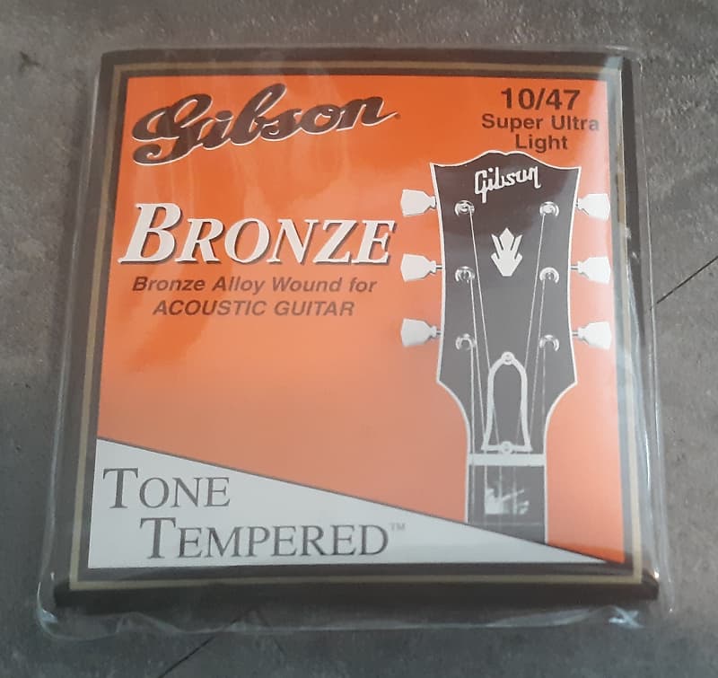 Case Candy Vintage Gibson Bronze 10/47 Super Ultra Light Acoustic Guitar Strings Vintage Made in USA image 1