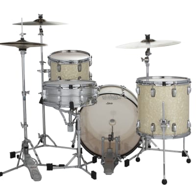 Ludwig Classic Maple Vintage White Marine Fab 14x22_9x13_16x16 Drums Shell Pack Made in USA Authorized Dealer image 3