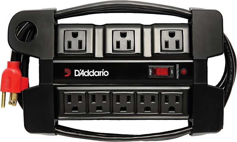 D'Addario PW-TGPB-01 Tour-Grade Power Base - 8-Outlet Surge Protector w/ 6' Cable image 1