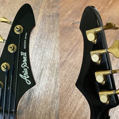 Aria Pro II Bass, Medium Scale, Active, Magna Series, Black, 1990s