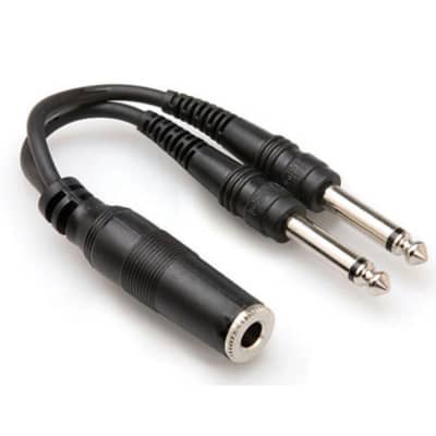 Hosa YPP-106 1/4" TS Female to Dual 1/4" TS Male Adapter Unbalanced Y-Cable