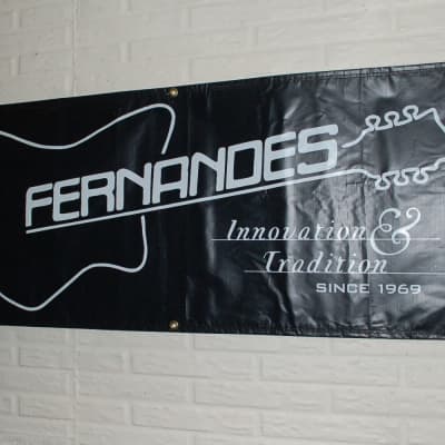 Fernandes Since 1969 Guitar Banner Store Dealer Display Banner 2' x 6' Plastic image 1