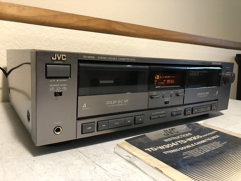 JVC TD-W305 Dual Cassette Tape Deck Auto sold Reverse Tested & Working