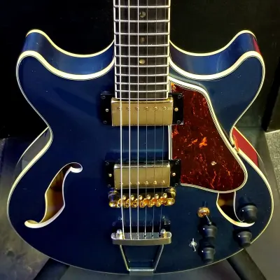 Ibanez AMH90 Artcore Expressionist Prussian Blue Metallic w/FREE Pro Set up image 4
