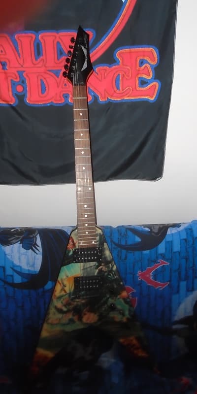 megadeth dave mustaine Abominations signature flying v DEAN guitar - metal hard rock youthanasia risk she wolf trust metallica image 1