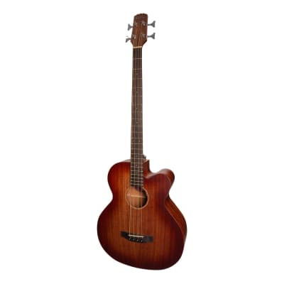 Martinez 'Southern Star Series' Mahogany Solid Top Acoustic-Electric Cutaway Bass Guitar (Satin Sunburst) for sale