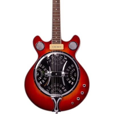 Eastwood Guitars Delta 6 - Cherryburst - Electric Resonator Guitar - Vintage Mosrite Californian Tribute - NEW! for sale