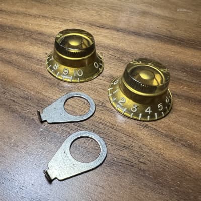 Gibson Two (2) 1950's Gold Top Hat Knob Knobs and Pointers 1958 - Gold image 2