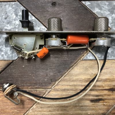 Real Life Relics Aged Nickel Esquire Telecaster® Eldred Mod Control Plate with Knobs (Pre-wired Harness) image 3