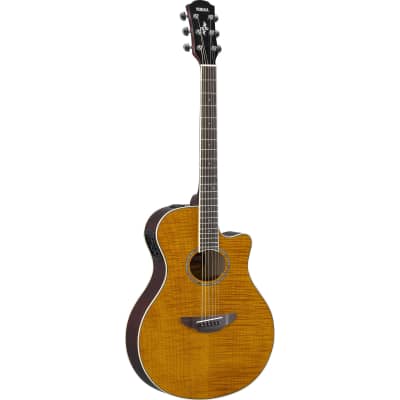 Yamaha APX600FM Thinline Cutaway Acoustic-Electric Guitar - Flame Maple Amber for sale