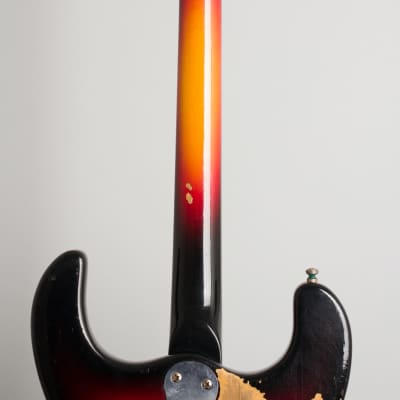 Mosrite  Ventures Solid Body Electric Bass Guitar (1966), ser. #6620, original brown tolex hard shell case. image 9