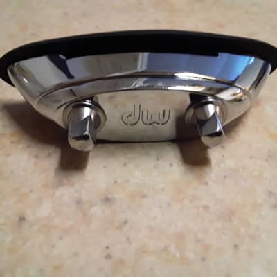 DW Chrome Butt Plate for Snare Drum with Mounting Screws & Gasket - *Never Used* - (2" Hole Spacing) image 3