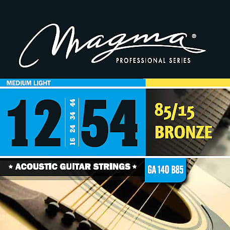 Magma Acoustic Guitar Strings Medium Light Gauge 85 15 Bronze Set