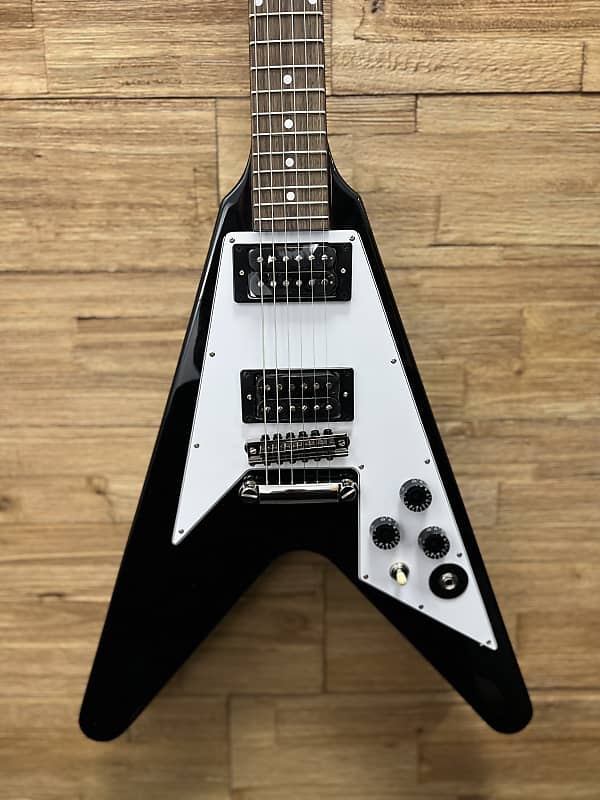 Epiphone Kirk Hammett 1979 Flying V guitar  2023 - Ebony Gloss 7lbs 4oz. w/ hard case. New! image 1