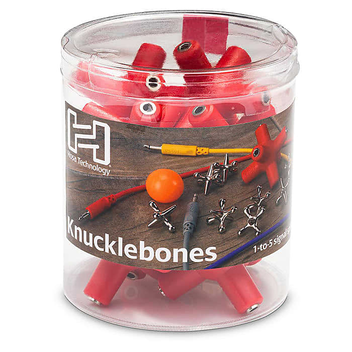 HOSA GMM-105PK Knucklebones Signal Splitter 3.5 mm X 6 Red (10-Pack) image 1