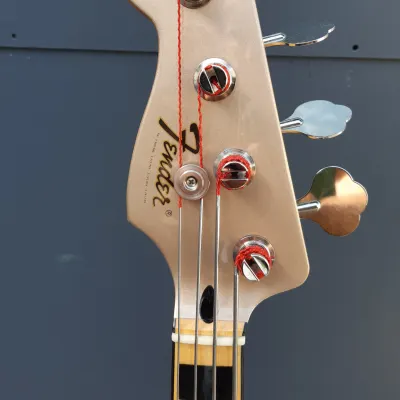 Fender Squier '70s Jazz Bass Left-Handed Lefty Firemist Gold matching headstock image 6