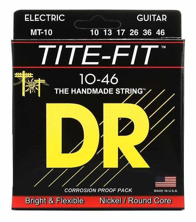 DR Strings - MT10 -  Electric Guitar Strings - Tite Fit Compression Wound - Medium - 10-46 image 1