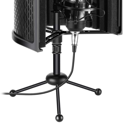Tabletop Compact Microphone Isolation Shield + Condenser Microphone image 1
