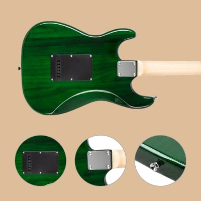Glarry GST Electric Guitar w/20W Amplifier Green image 6
